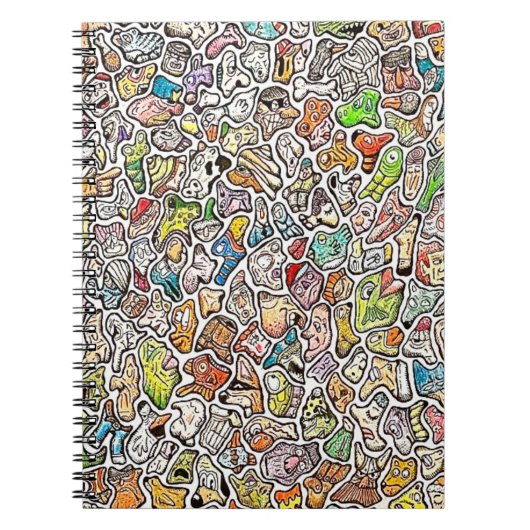 Carnet Visages de Dessin Animé Bizarre Crayon de Couleur (Devant)