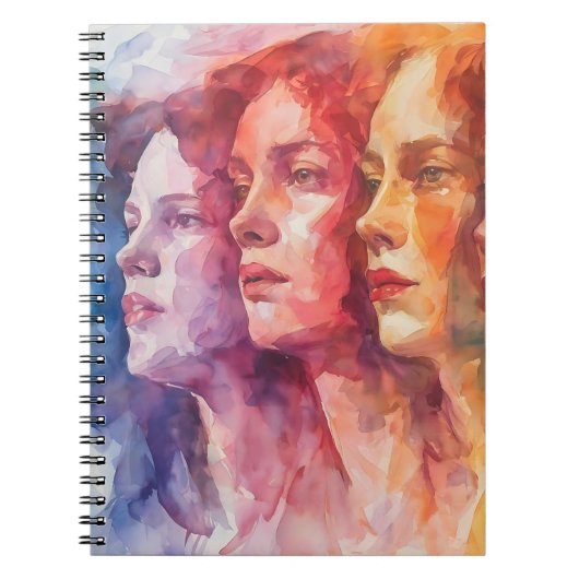 Carnet Visages des femmes - Peinture aquarelle (Devant)