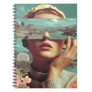 Carnet Vision de paysage surréaliste, portrait féminin su