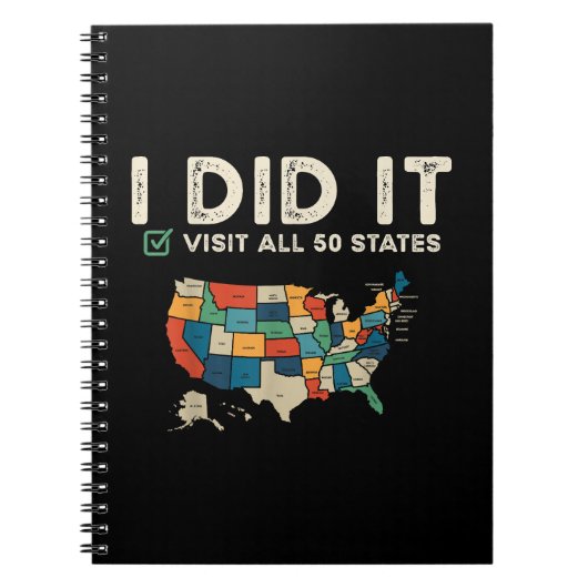 Carnet Visited All 50 US States - USA Map Travel - Visit (Devant)