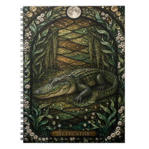Carnet Vitrail Illumina Marais Alligator Immergé