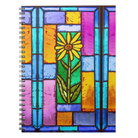 Carnet Vitrail Jaune marguerite (Devant)