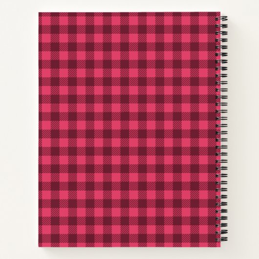Carnet Viva Magenta Plaid, Tartan, Buffalo Checks Motif (Dos)
