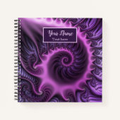 Carnet Vivid Abstrait rose violet Fractal Art Nom Spiral (Devant)