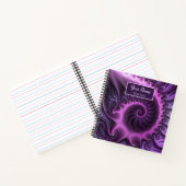 Carnet Vivid Abstrait rose violet Fractal Art Nom Spiral (Intérieur)