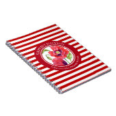 Carnet Vivid Red Poppies Floral Cercle Blanc rayures (Côté Droit)