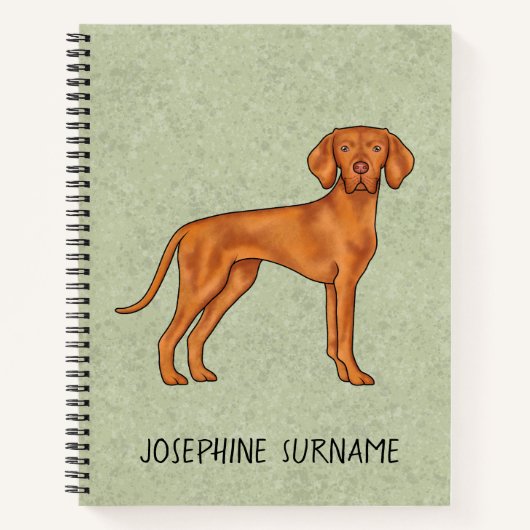 Carnet Vizsla Hongrois mignon Pointeur Doigt Avec Texte P (Devant)