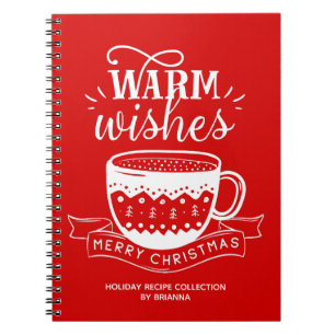 Carnet Vœux chaleureux tasse chaude café cacao rouge blan