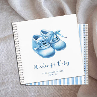 Carnet Vœux de douche de chausson de bébé à l'aquarelle b