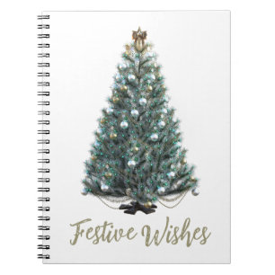 Carnet Vœux de fête. Conception d'arbre de Noël