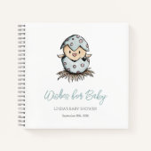 Carnet Voeux pour bébé Aquarelle Oiseau Baby shower invit (Devant)