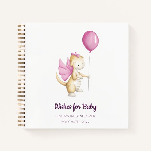 Carnet Voeux roses de Bourgogne pour Baby shower Dragon b (Devant)
