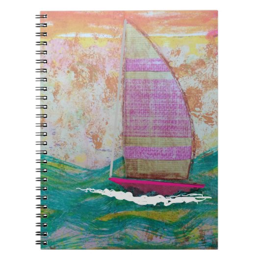 Carnet Voile rose rayée (Devant)