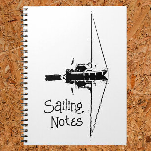 Carnet Voile Yacht avec sa réflexion sur une mer calme
