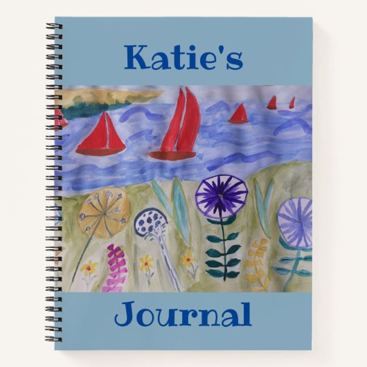 Carnet Voiles et fleurs rouges (Devant)