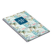 Carnet Voilier d'aquarelle avec le motif de palmier (Côté Droit)