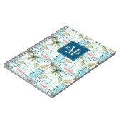 Carnet Voilier d'aquarelle avec le motif de palmier (Côté gauche)