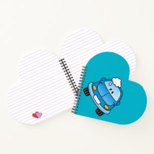 Carnet Voiture bleue avec bulles