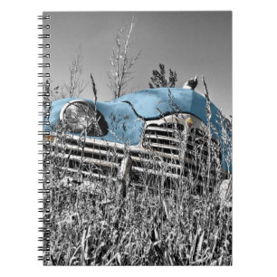 Carnet Voiture bleue vintage