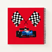 Carnet Voiture Blue Race avec drapeau À damiers (Dos)