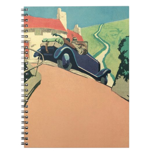 Carnet Voiture convertible vintage voyage dans le pays (Devant)