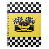Carnet Voiture de course jaune : Drapeau de contrôleur (Devant)