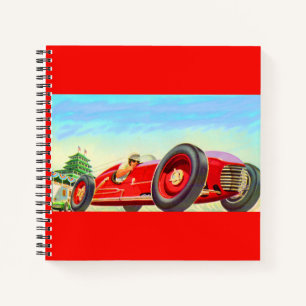 Carnet Voiture de course rouge 1950