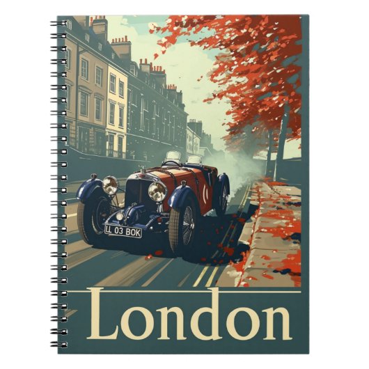 Carnet Voiture de course vintage à Londres (Devant)