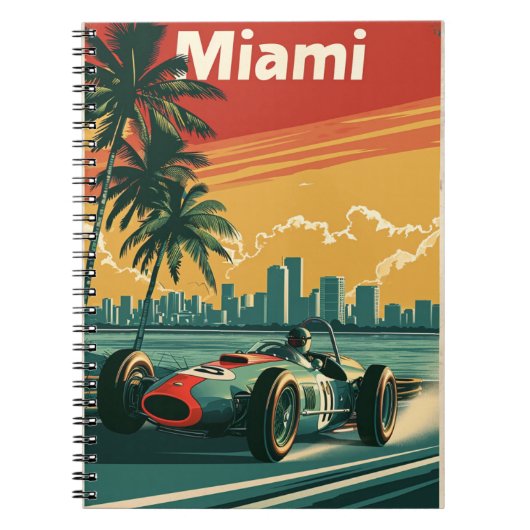 Carnet Voiture de course vintage à Miami (Devant)