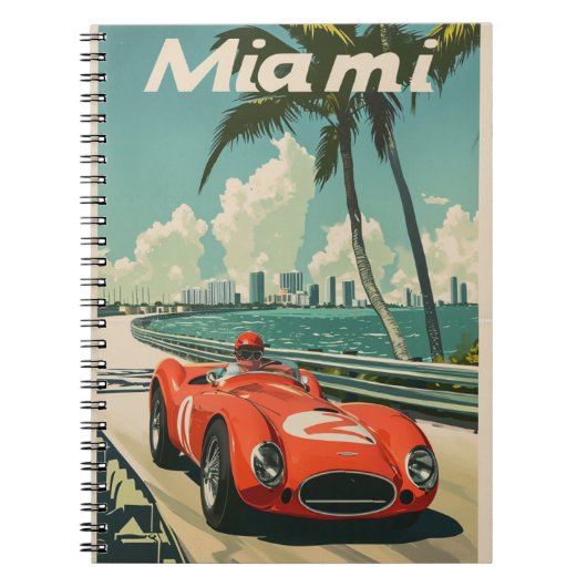 Carnet Voiture de course vintage à Miami (Devant)