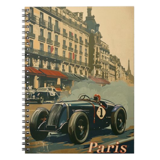 Carnet Voiture de course vintage à Paris (Devant)