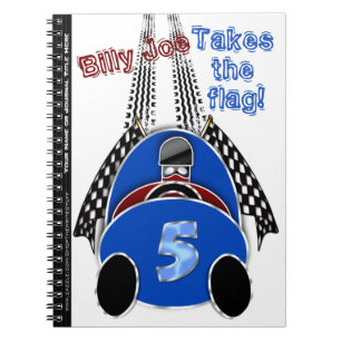 Carnet Voiture de course vintage comique - personnalisée