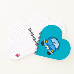 Carnet Voiture de dessin animé bleu