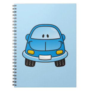 Carnet Voiture de dessin animé bleu