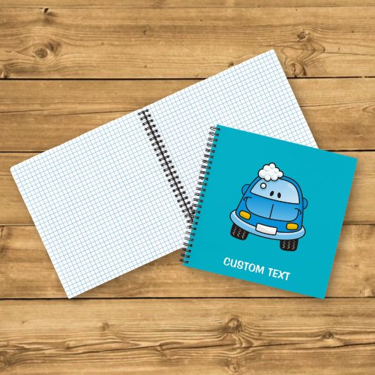 Carnet Voiture de dessin animé bleue