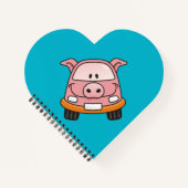 Carnet Voiture de dessin animé de cochon (Devant)