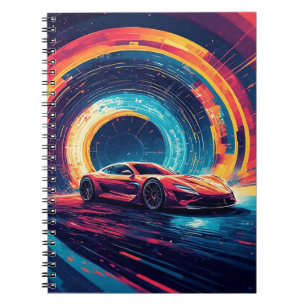 Carnet Voiture de sport vibrante dans un art abstrait dyn