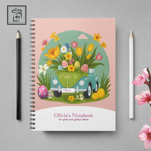 Carnet Voiture Florale Fille personnalisée sur le thème d