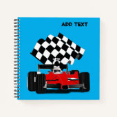 Carnet Voiture Red Race avec drapeau À damiers (Devant)