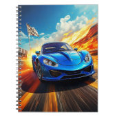 Carnet - Voiture sport bleue (Devant)
