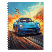 Carnet - Voiture sport bleue (Devant)