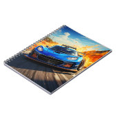 Carnet - Voiture sport bleue (Côté gauche)