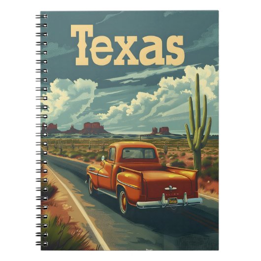 Carnet Voiture Vintage du désert du Texas (Devant)