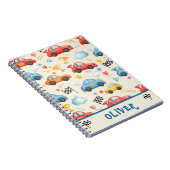 Carnet Voitures de course aquarelles colorées mignonnes (Côté Droit)