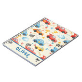 Carnet Voitures de course aquarelles colorées mignonnes (Côté gauche)