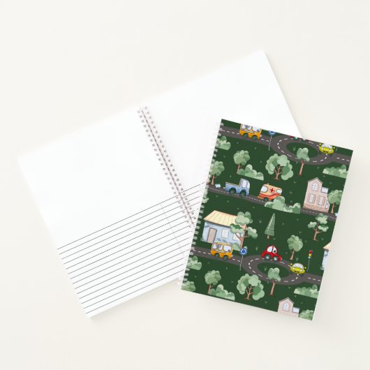 Carnet Voitures mignonnes en ville motif pour petits garç (Intérieur)