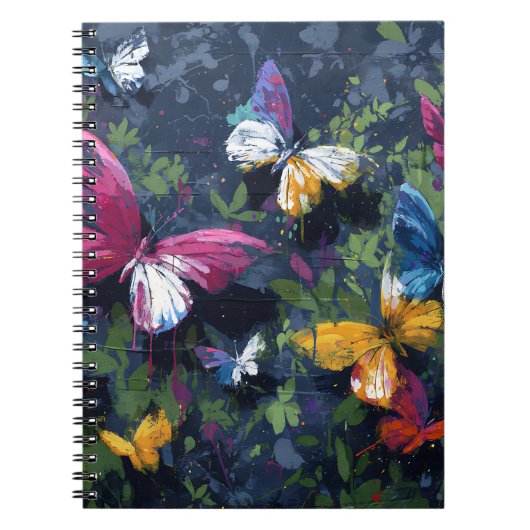 Carnet Vol de papillon abstrait vibrant (1) (Devant)