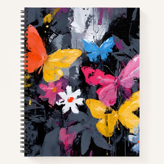 Carnet Vol de papillon abstrait vibrant (5) (Devant)
