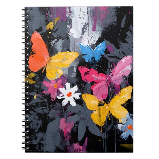 Carnet Vol de papillon abstrait vibrant (5) (Devant)