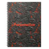 Carnet Volcan de lave molle noir et rouge (Devant)